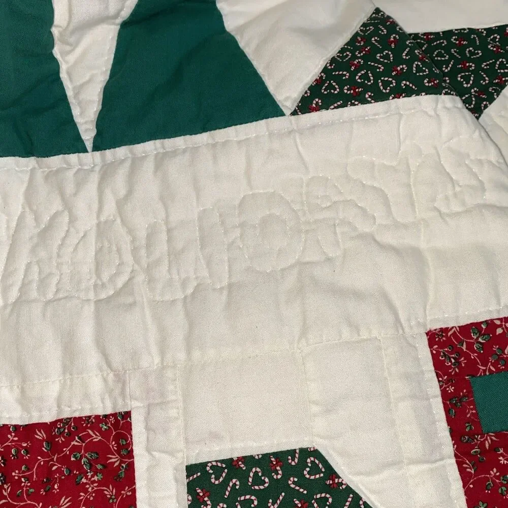 Vintage-Style Christmas Train Quilt - Extra Long Bed/Table Runner (46